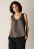 Silk Twill Curved V-Neck Tank