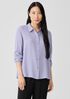 Silk Georgette Crepe Classic Collar Shirt