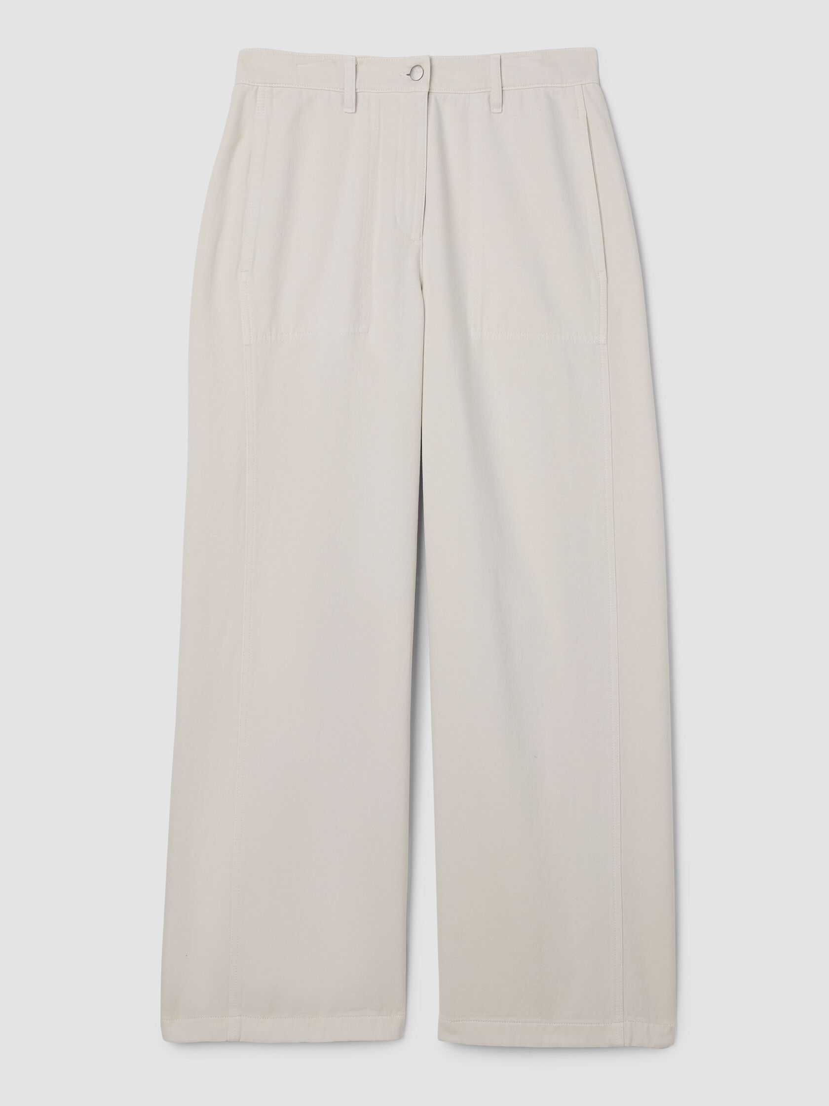 Garment-Dyed Utility Cotton Wide-Leg Pant
