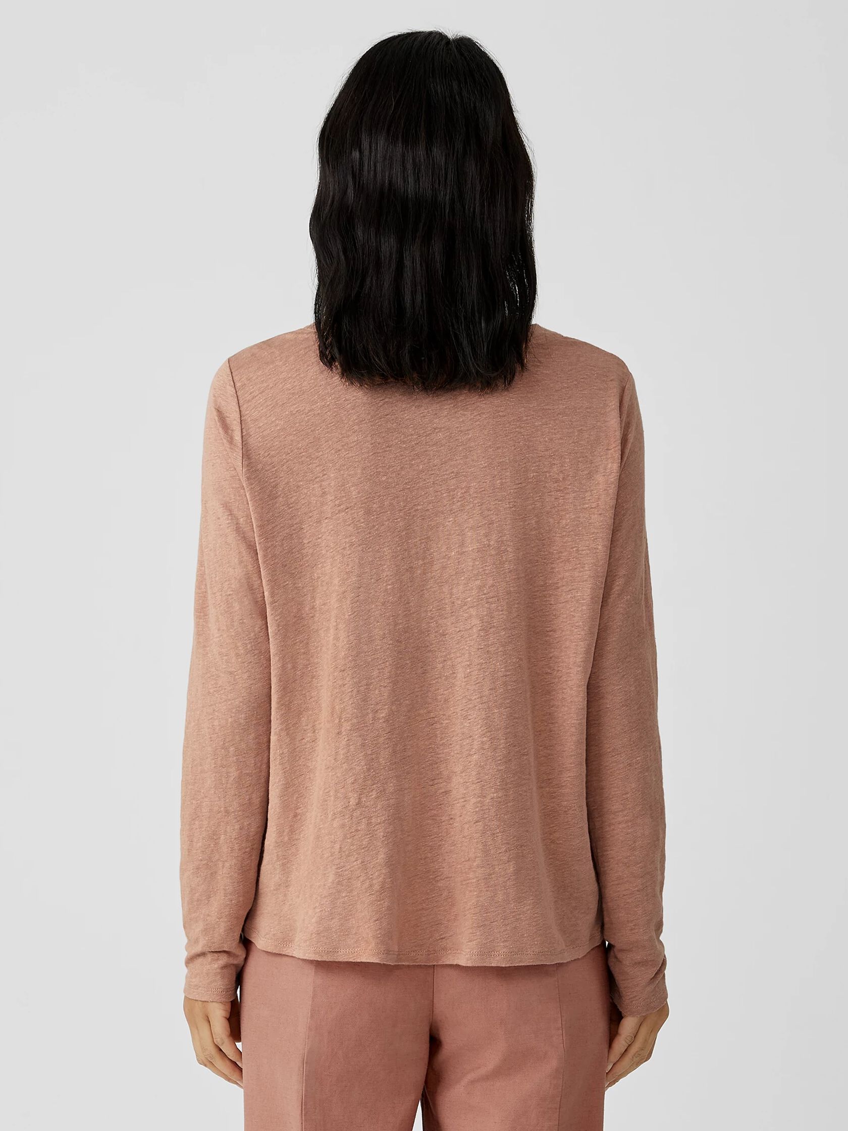 Organic Linen Jersey Crew Neck Top