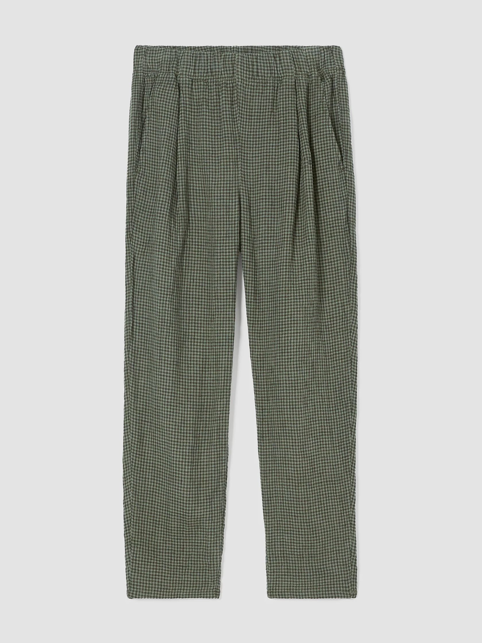 Puckered Organic Linen Tapered Pant