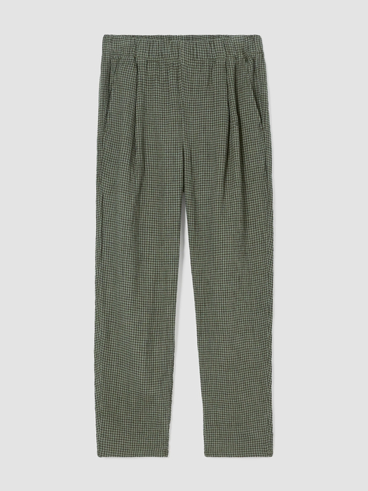 Puckered Organic Linen Tapered Pant