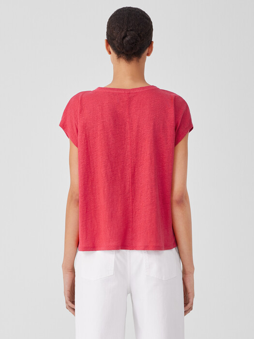 Organic Linen Jersey V-Neck Tee