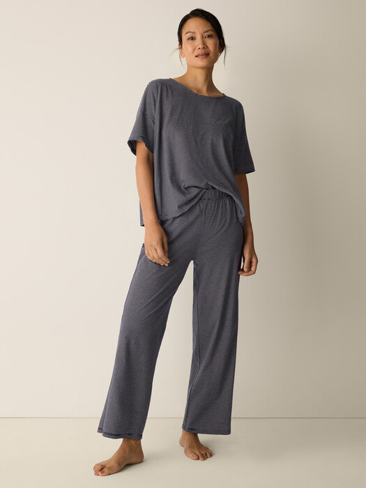 Mini Stripe Organic Cotton Jersey Sleep Set