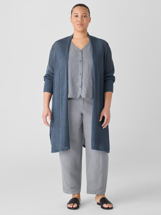 Organic Linen Cotton Cord Long Cardigan