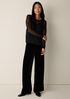 Gossamer Viscose Wedge Crew Neck Top