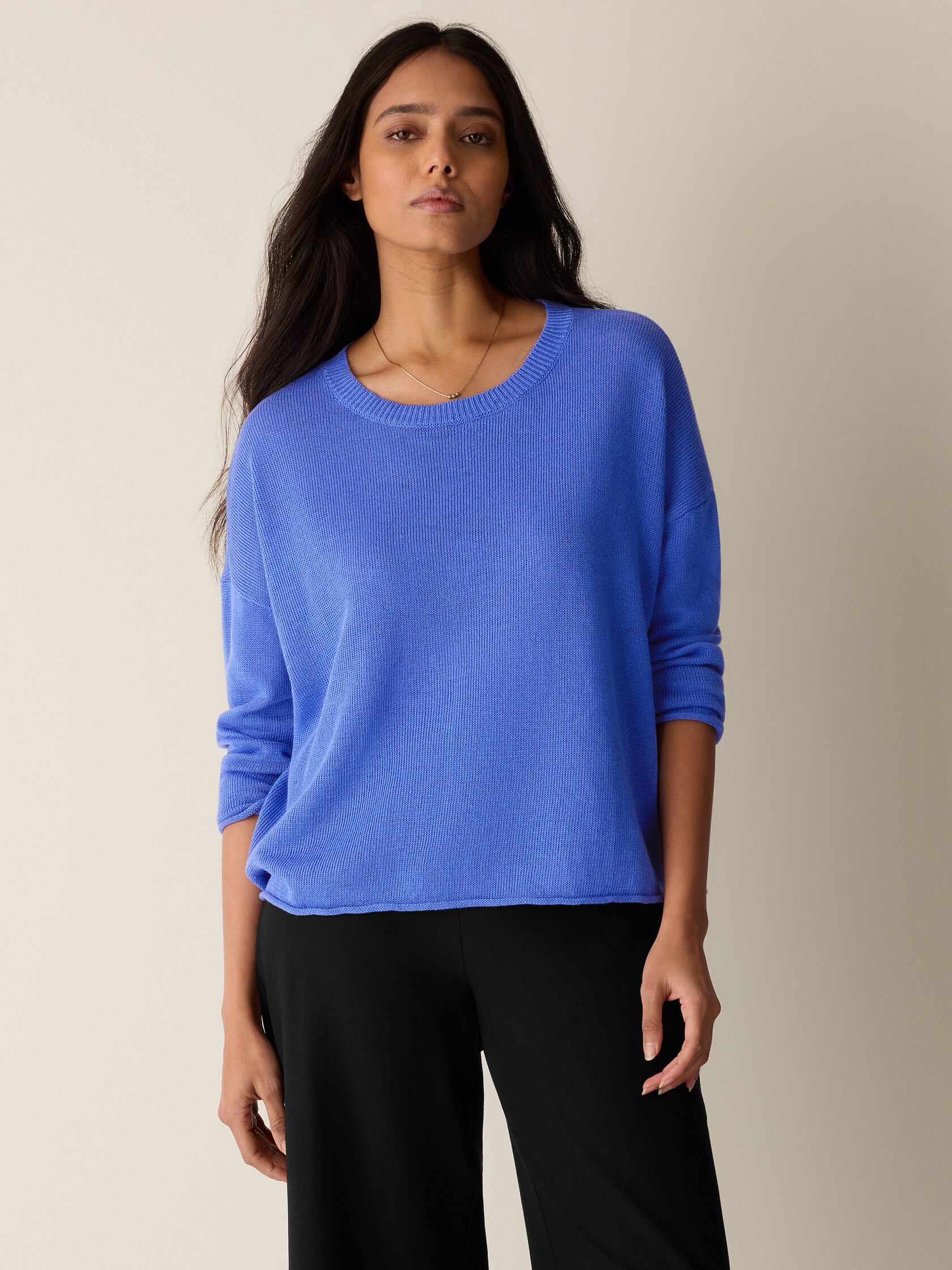 Organic Linen Cotton Crew Neck Top