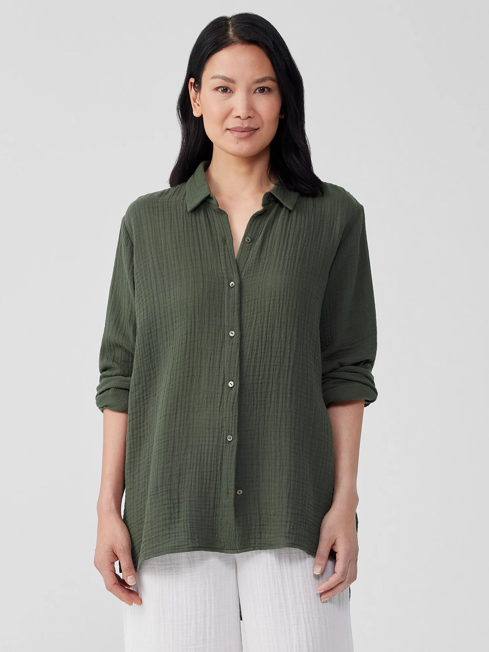 Organic Cotton Gauze Classic Collar Shirt