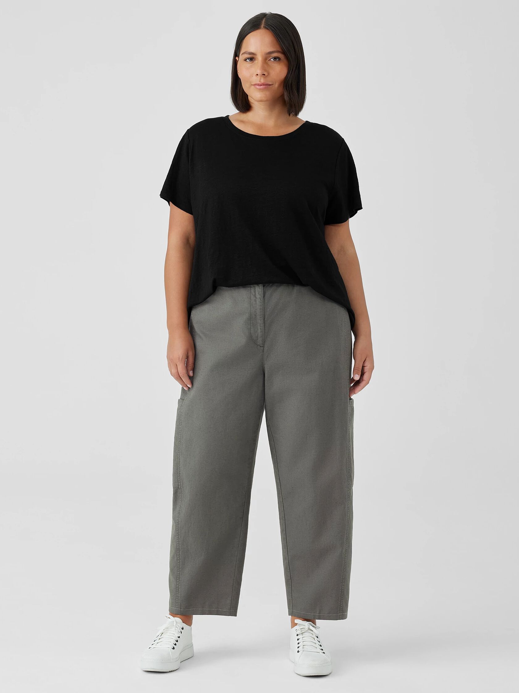 Cotton Hemp Stretch Lantern Pant