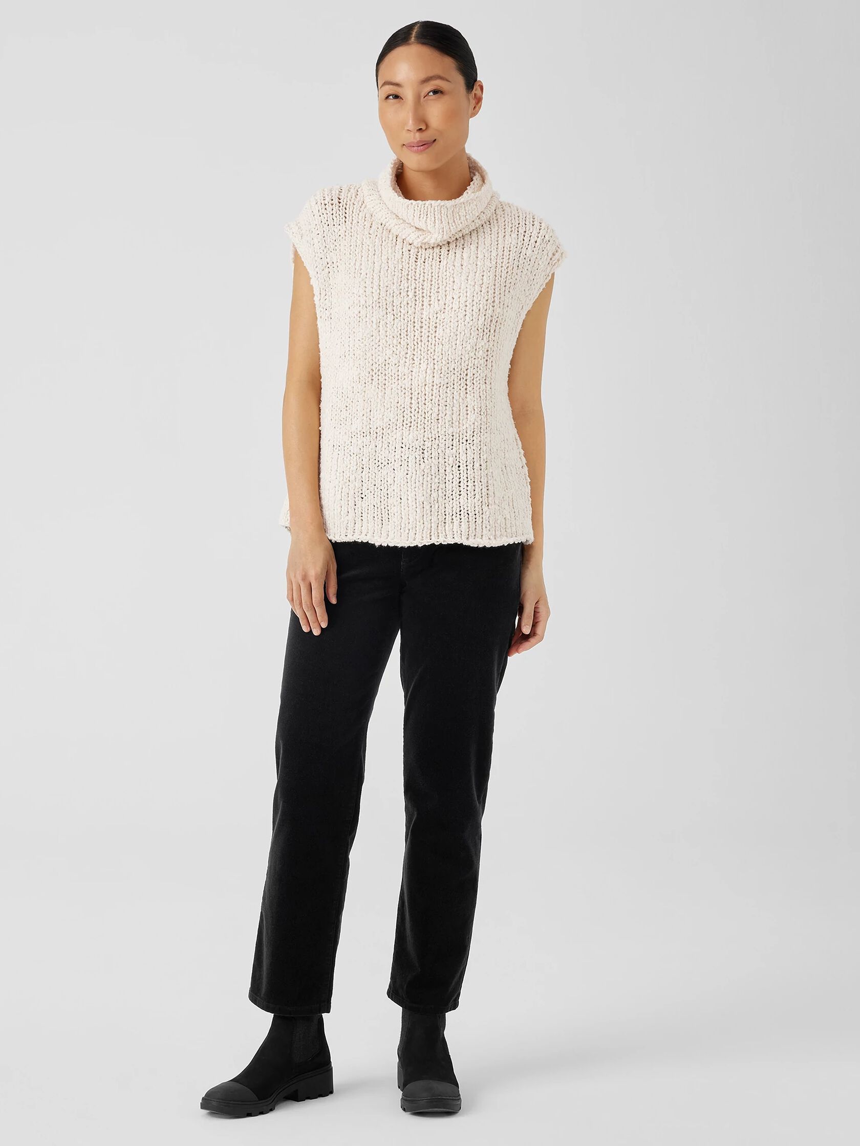 Peruvian Organic Cotton Lofty Slub Turtleneck Top