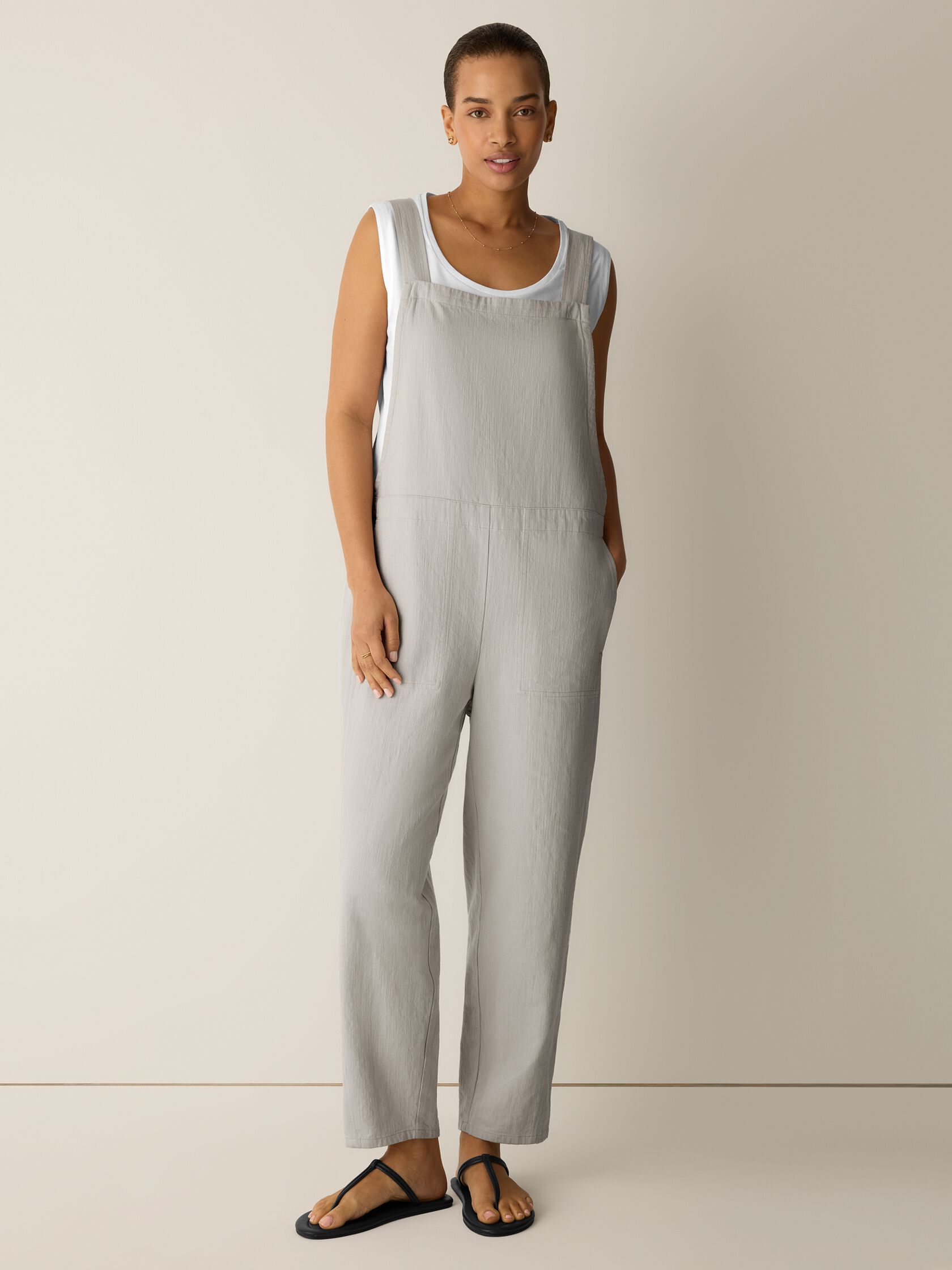 Slubby Organic Cotton Linen Overalls