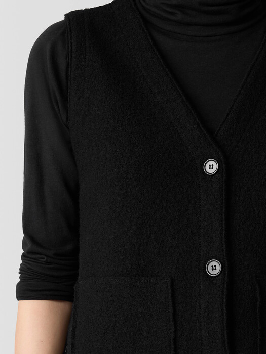 Lightweight Boiled Wool Vest in Regenerative Wool