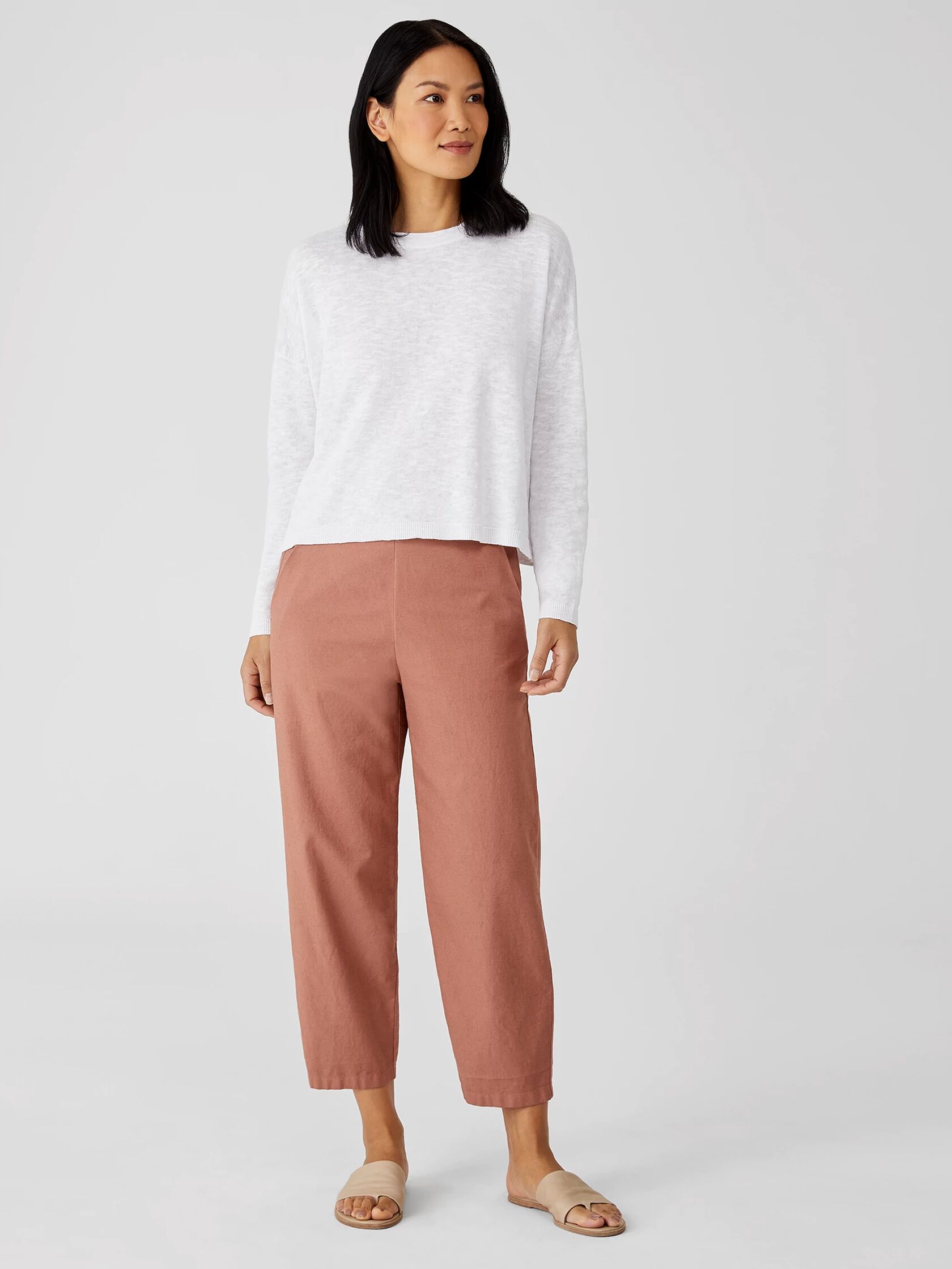 Organic Cotton Linen Slub Box-Top