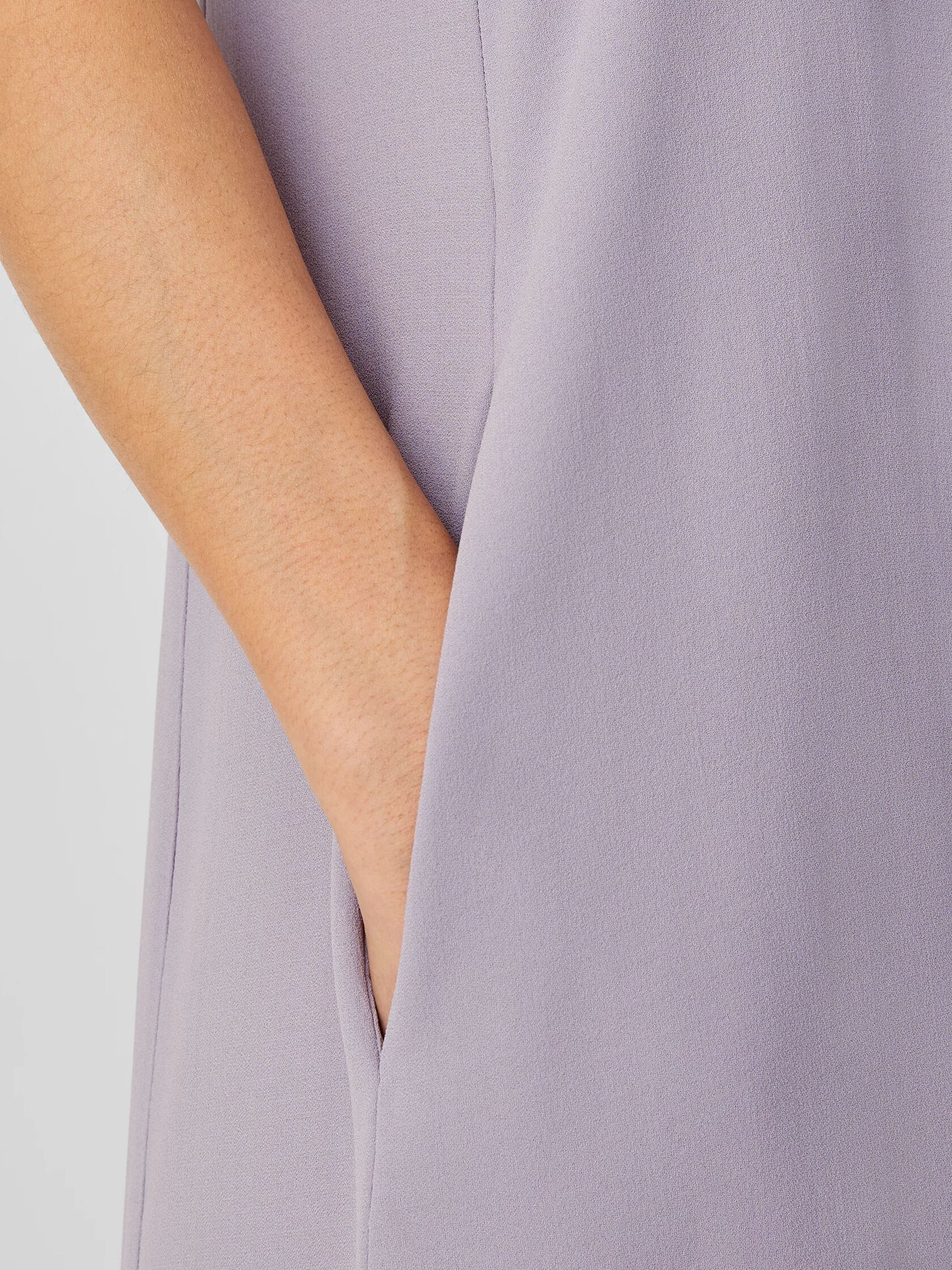 Silk Georgette Crepe Square Neck Dress