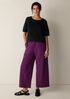 Organic Cotton Pucker Check Wide-Leg Pant