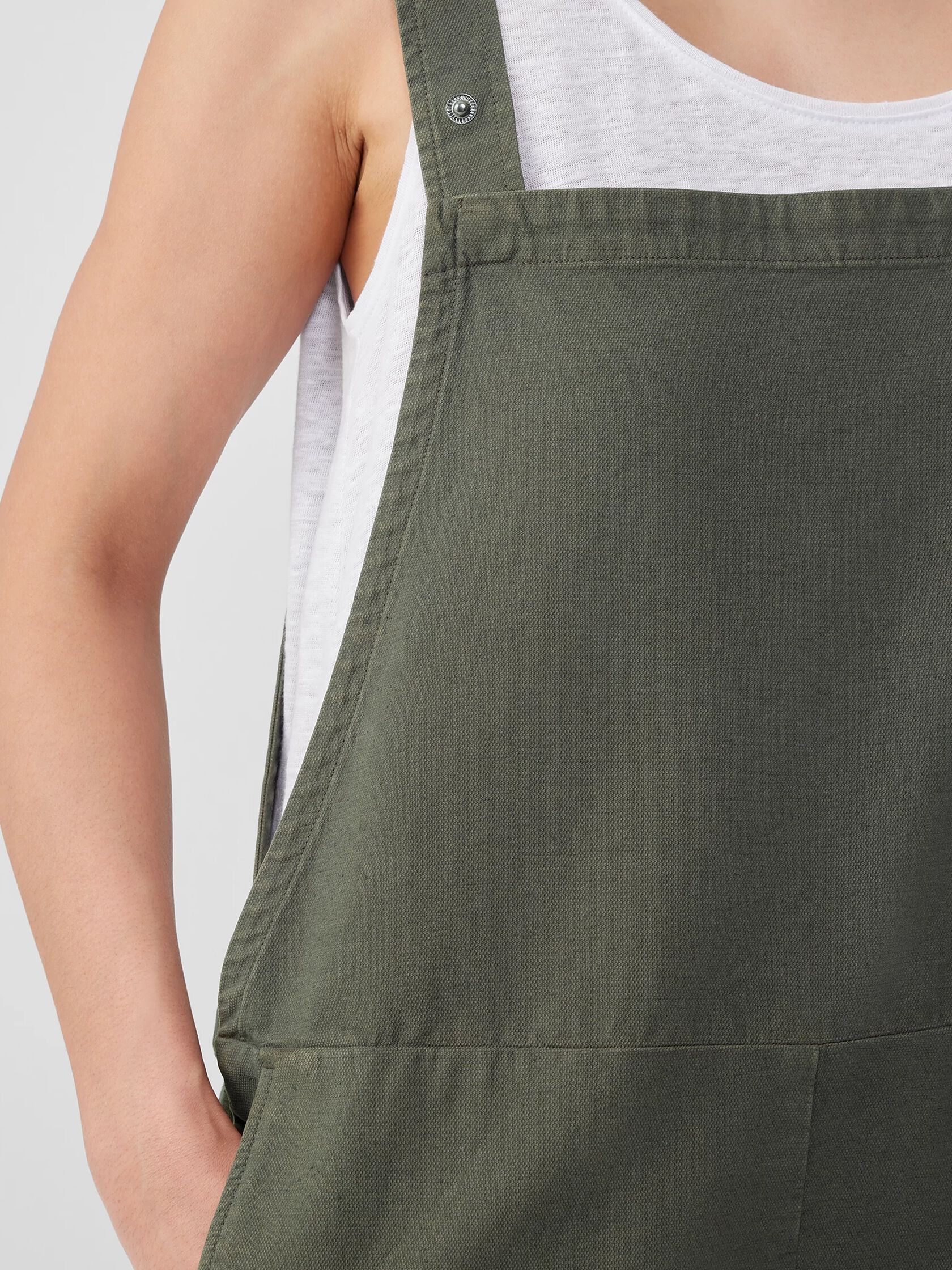 Cotton Hemp Stretch Short Overalls