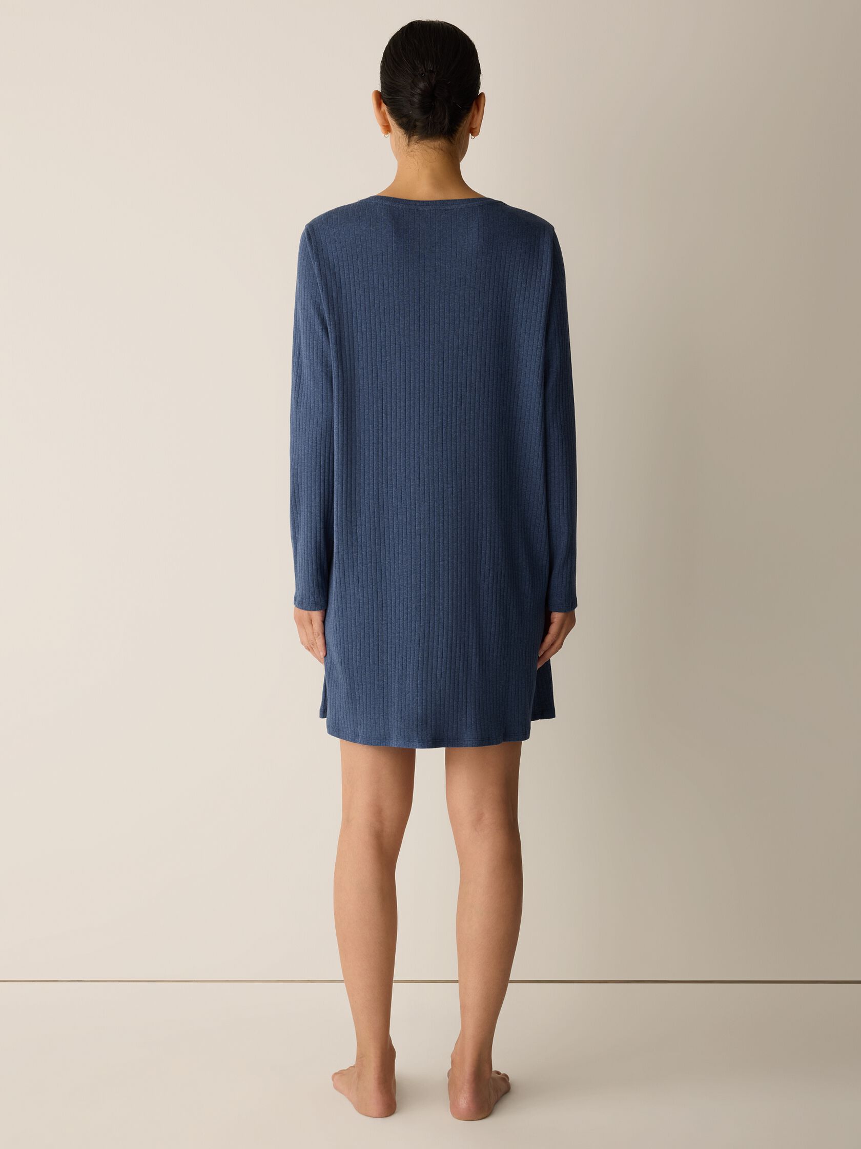 Organic Cotton Rib V-Neck Sleep Dress