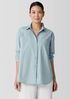 Washed Organic Cotton Poplin Classic Collar Long Shirt