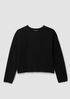 Fine Felted Wool Crew Neck Short Top in Regenerative Wool