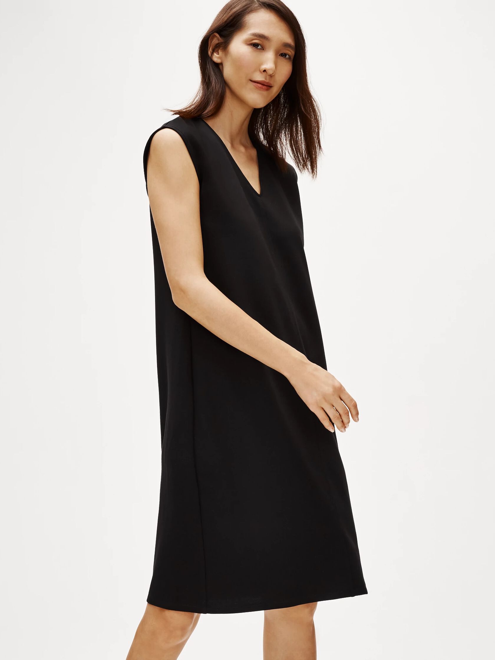 Flex Tencel Ponte V-Neck Dress