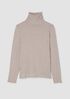 Mélange Sheer Cotton Blend Knit Turtleneck Top