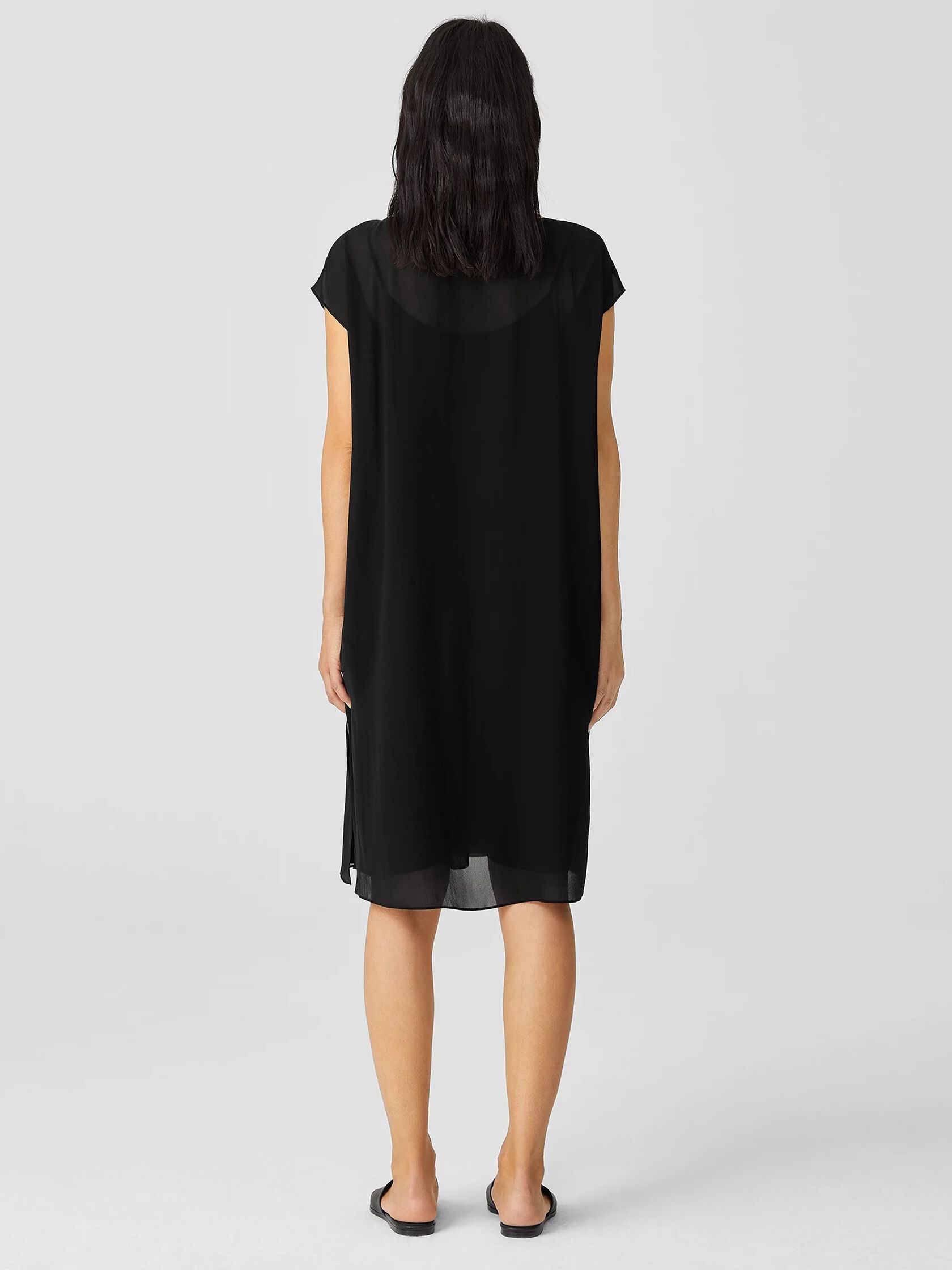 Sheer Silk Georgette Layered Dress
