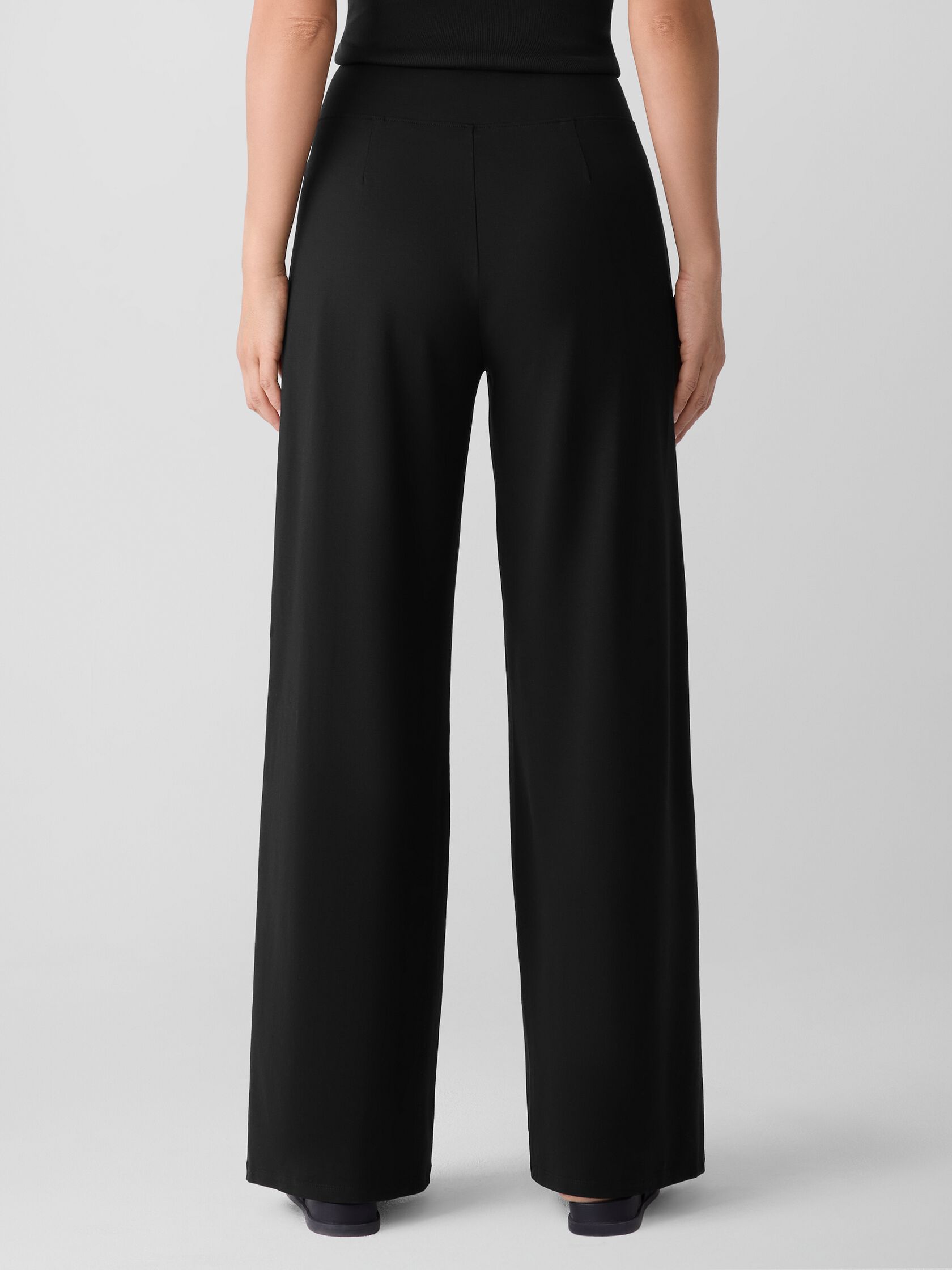 Stretch Jersey Knit Wide-Leg Pant
