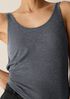 M&eacute;lange Sheer Cotton Blend Knit Scoop Neck Tank