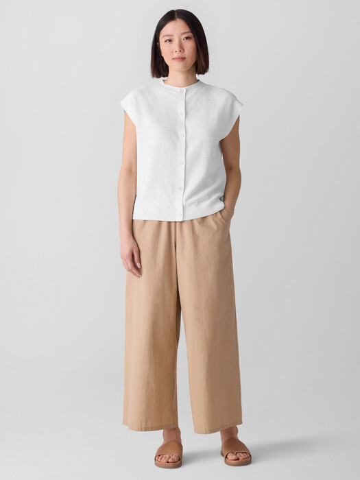 Washed Organic Cotton Poplin Wide-Leg Pant