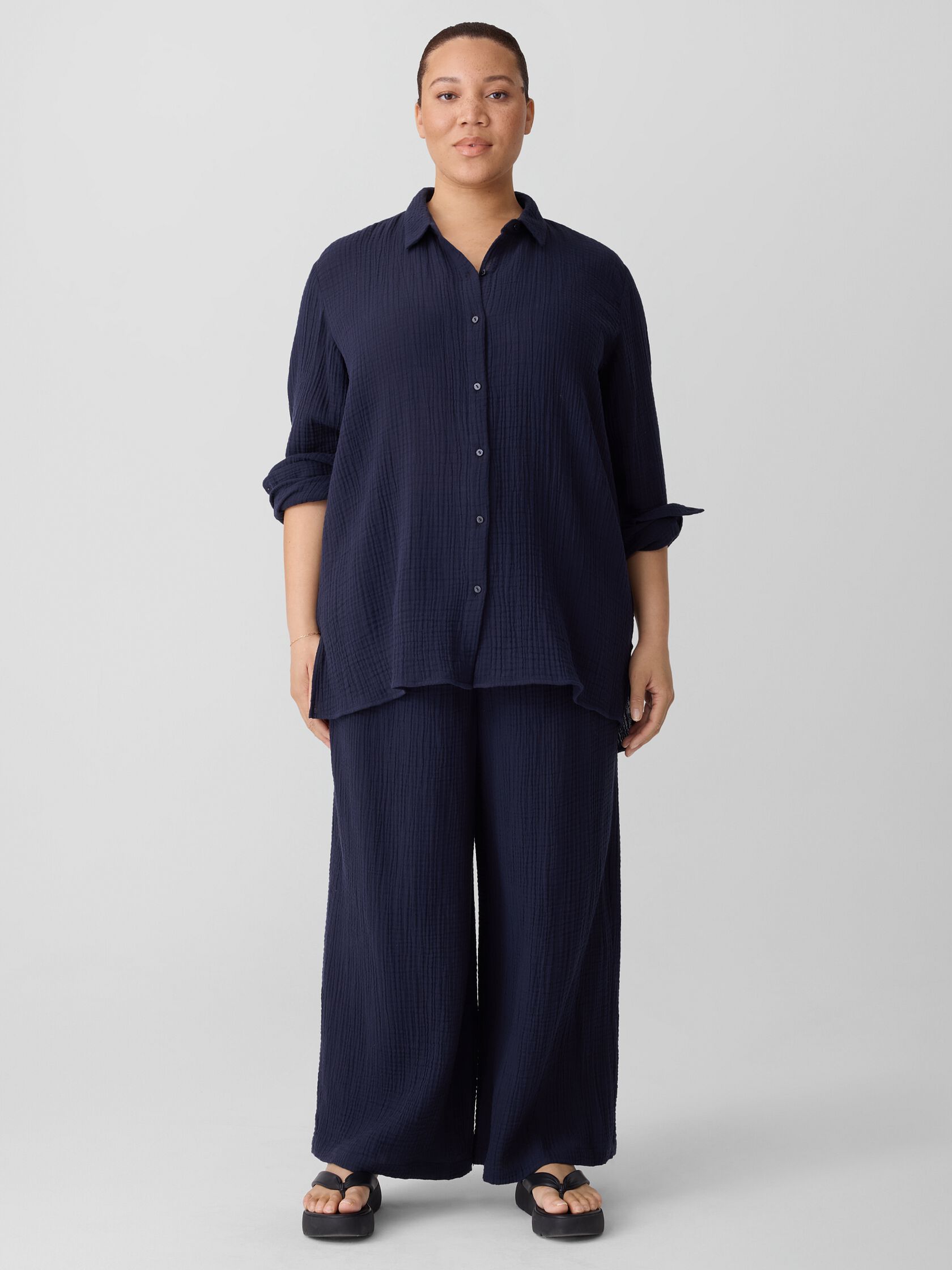 Organic Cotton Lofty Gauze Classic Collar Shirt