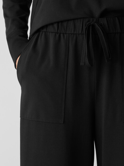 Pima Cotton Stretch Jersey Wide-Leg Pant