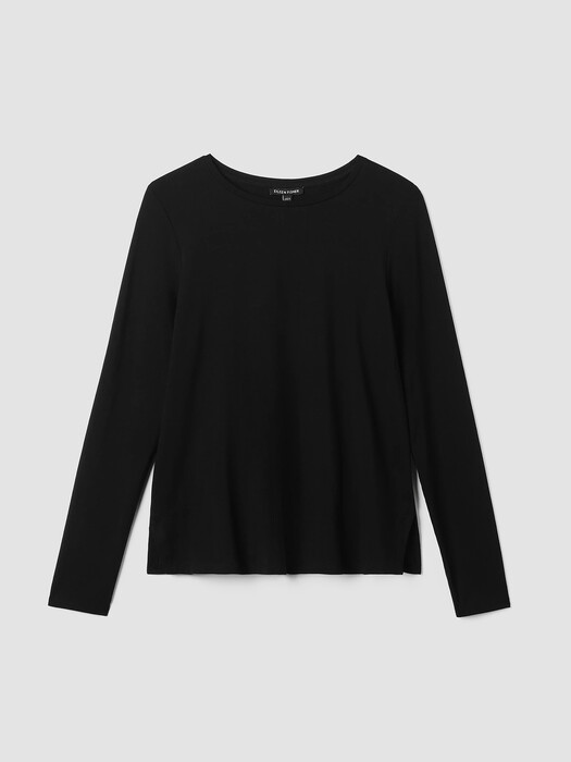 Stretch Jersey Knit Crew Neck Top