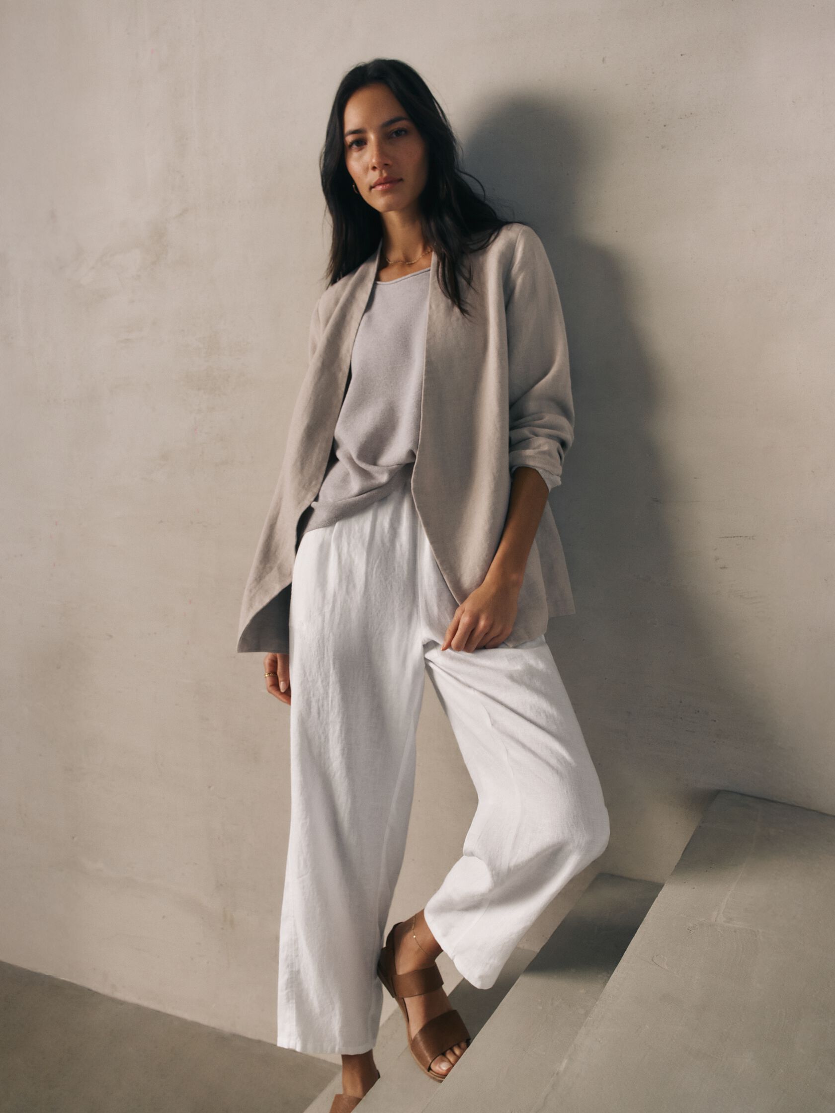 Heavy Organic Linen Angled Jacket