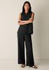 Puckered Organic Linen Grid Sleeveless Shirt
