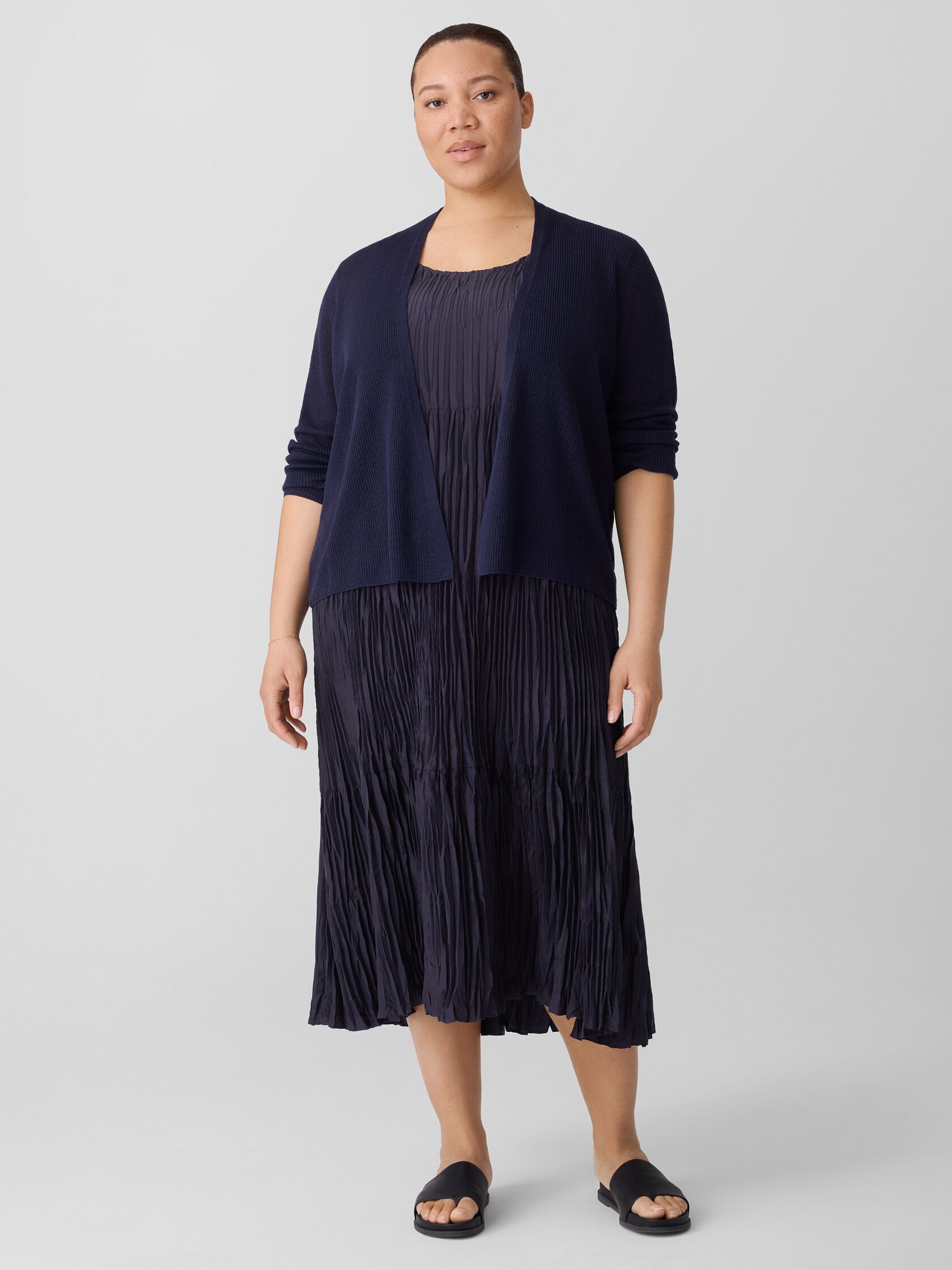 Organic Linen Cotton Cropped Cardigan