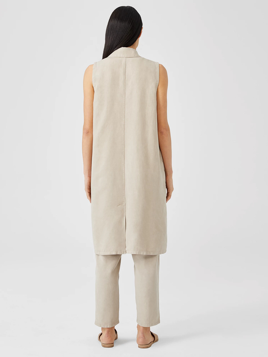 Linen Blend Long Vest