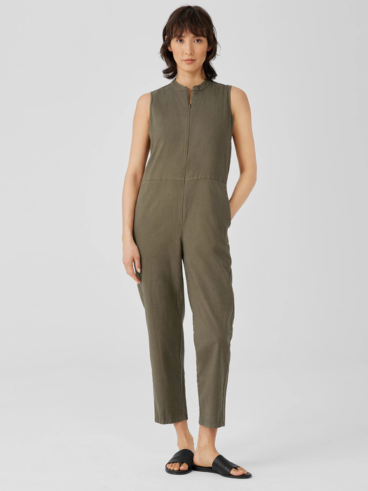 Cotton Hemp Stretch Jumpsuit