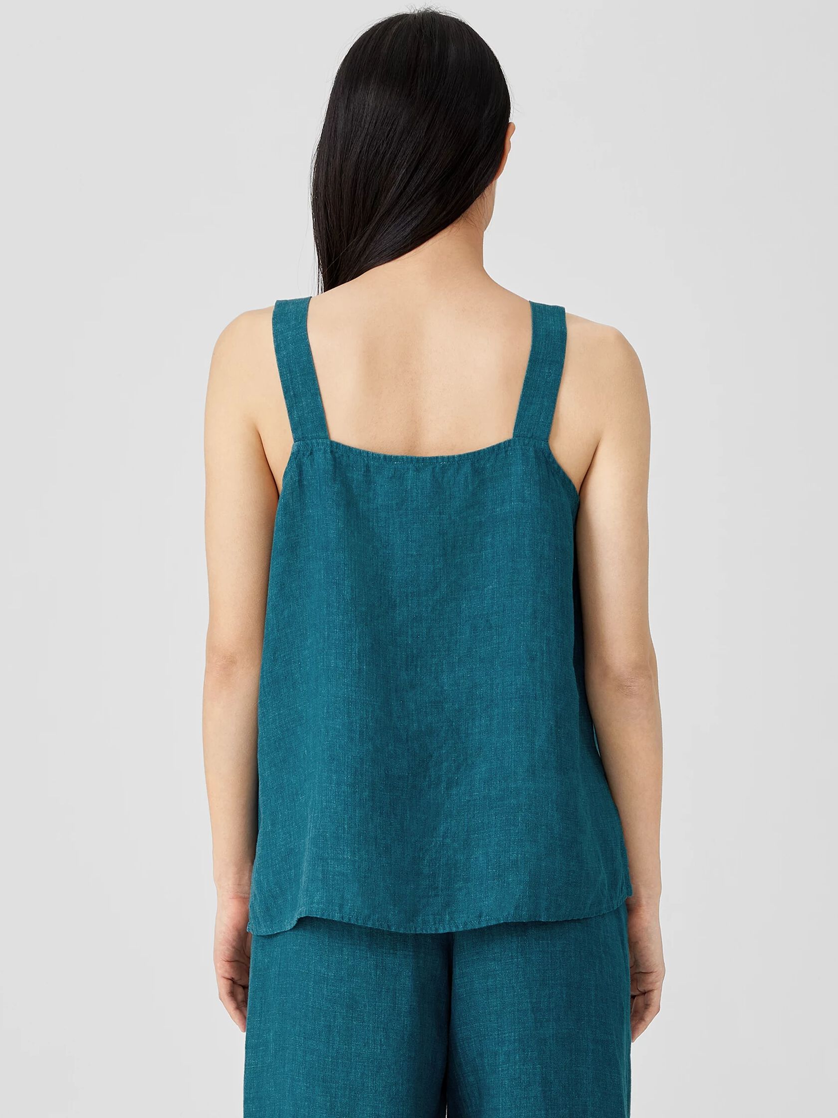 Washed Organic Linen Delave Tank