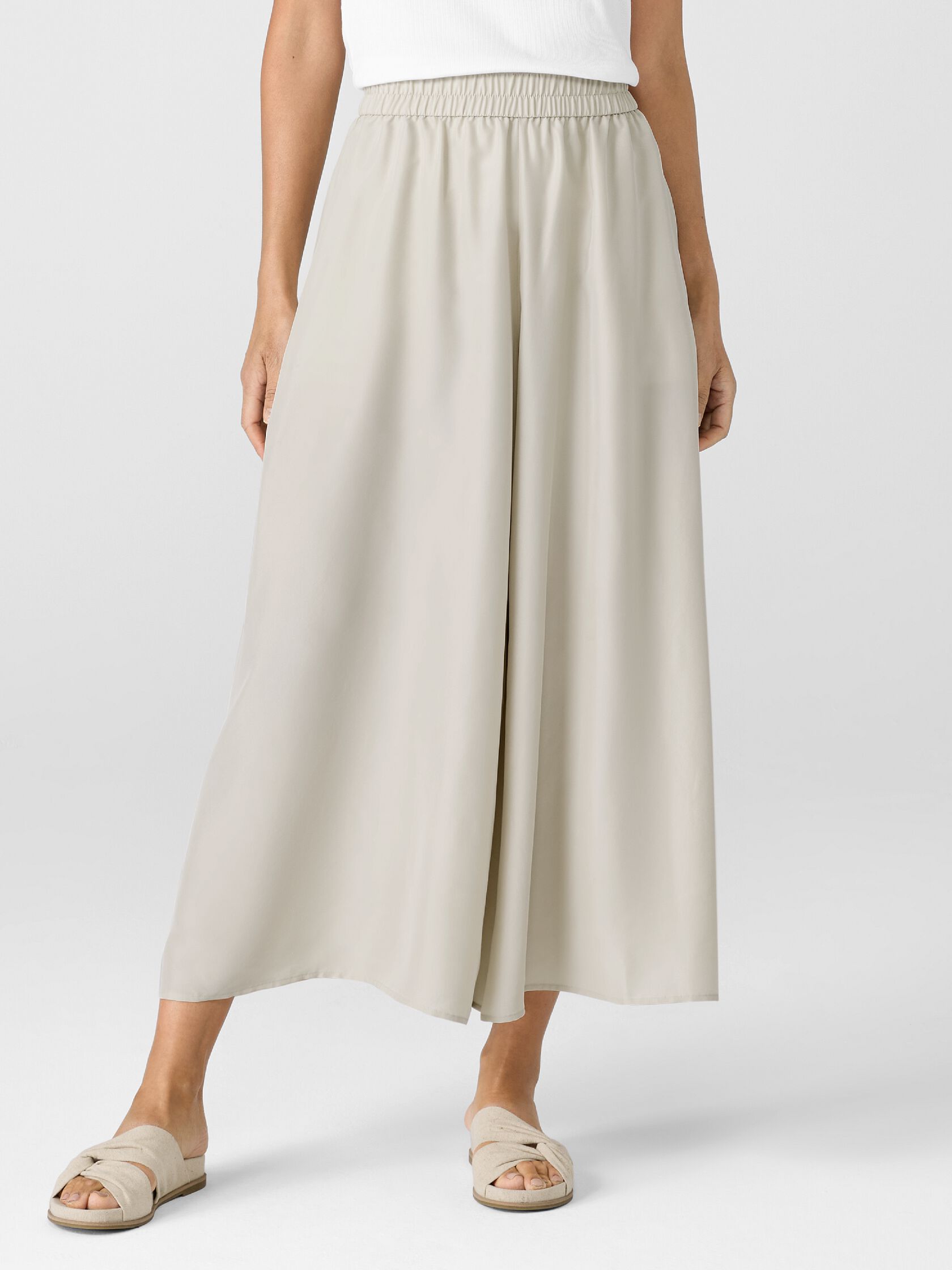 Washed Silk Skirt Pant