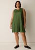 Crushed Silk Round Neck Dress