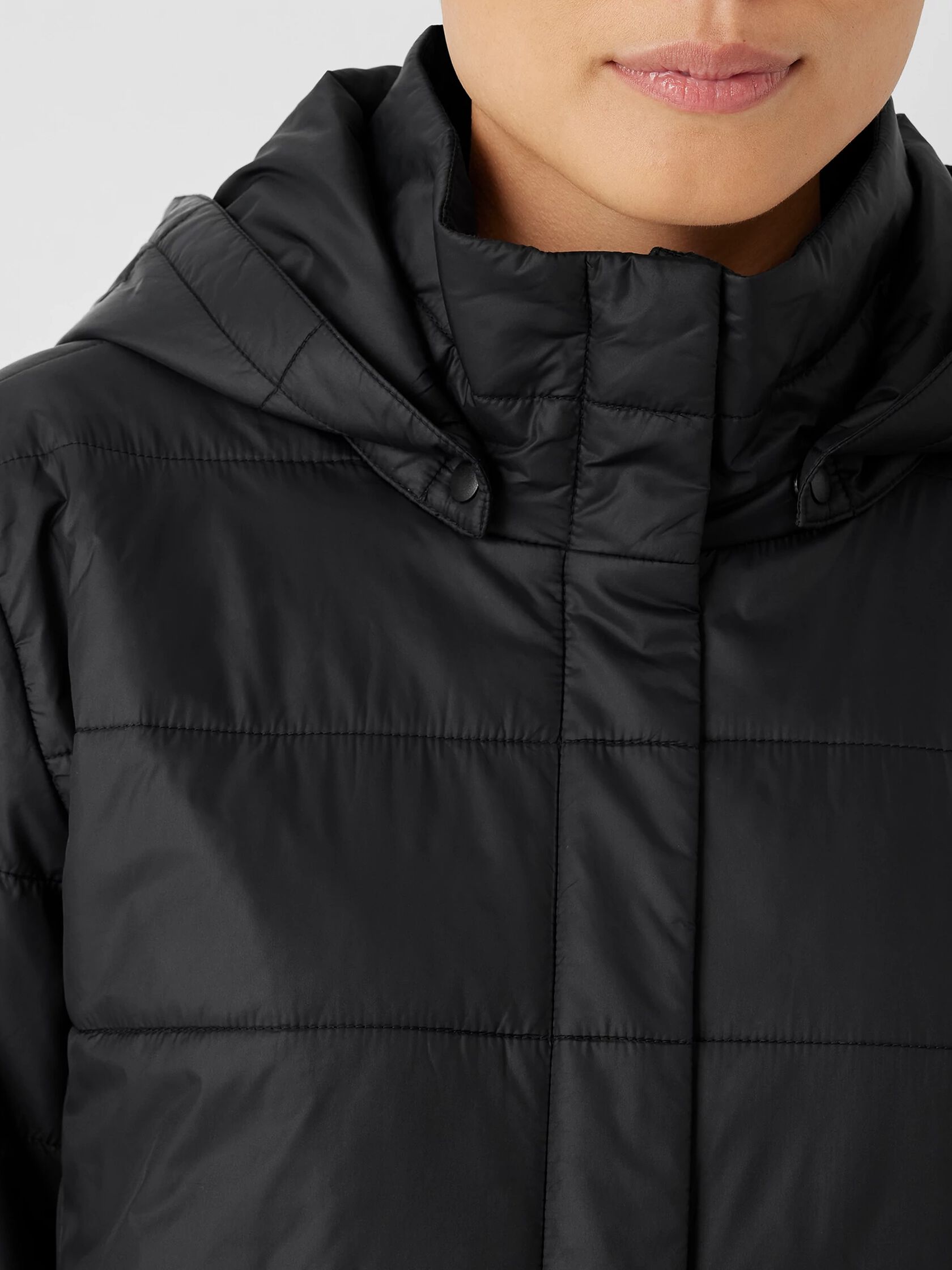 Eggshell Recycled Nylon Short Coat