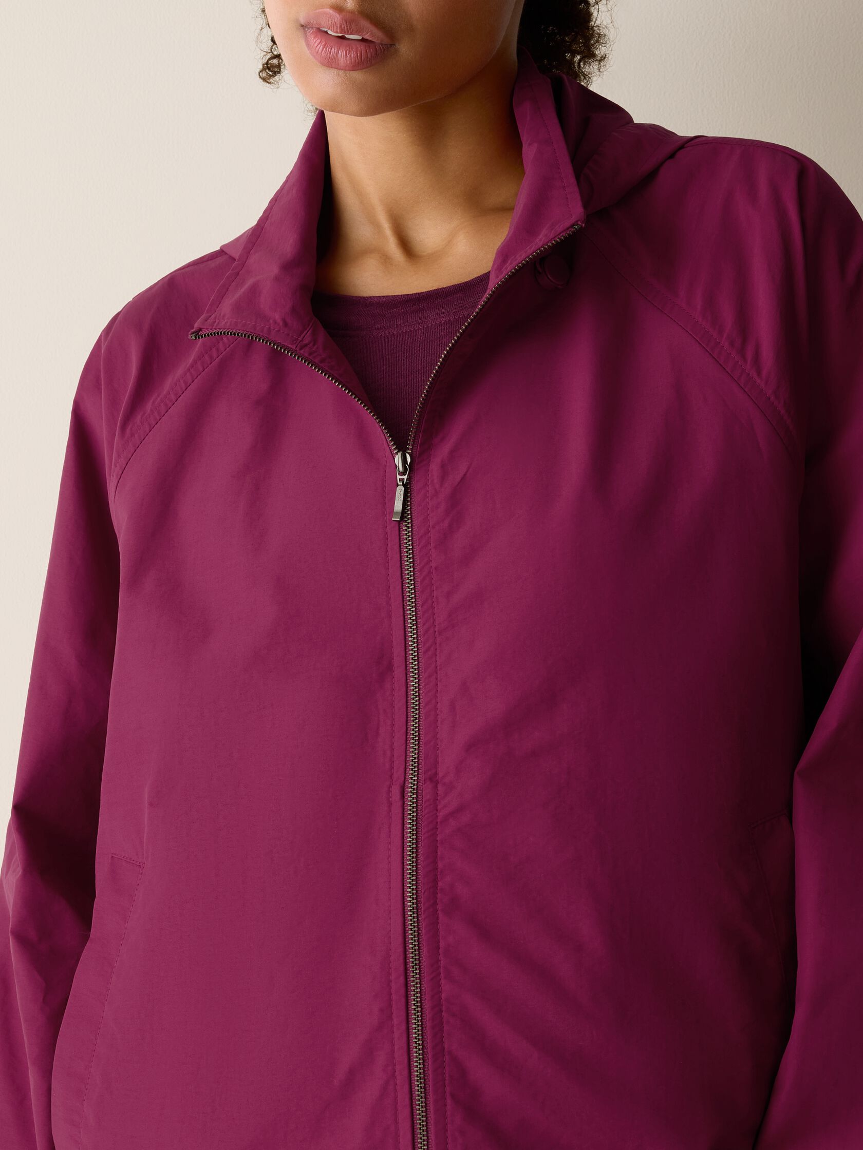 Light Cotton Nylon Hooded Coat