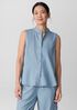Airy Organic Cotton Twill Sleeveless Shirt
