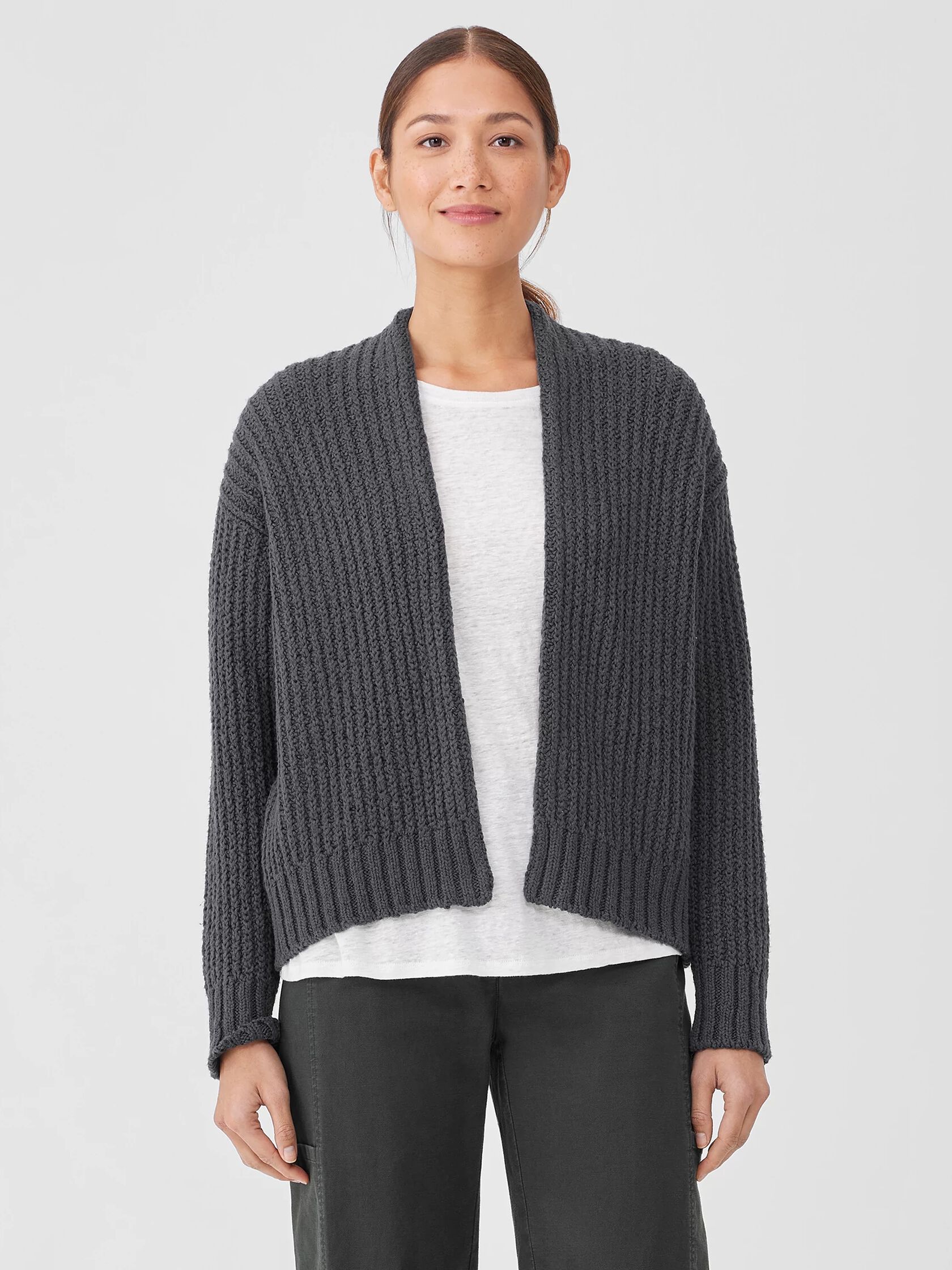 Peruvian Organic Cotton Crimp Cardigan