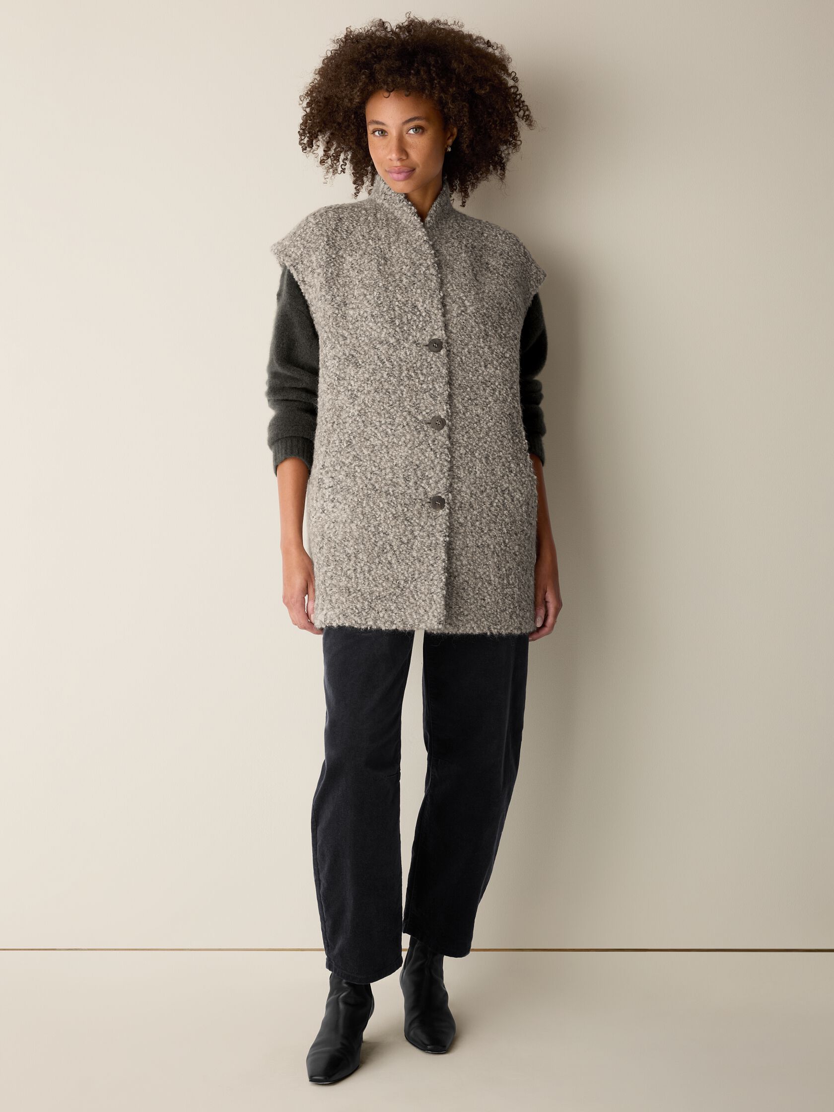 Curly Alpaca Wool Blend Vest