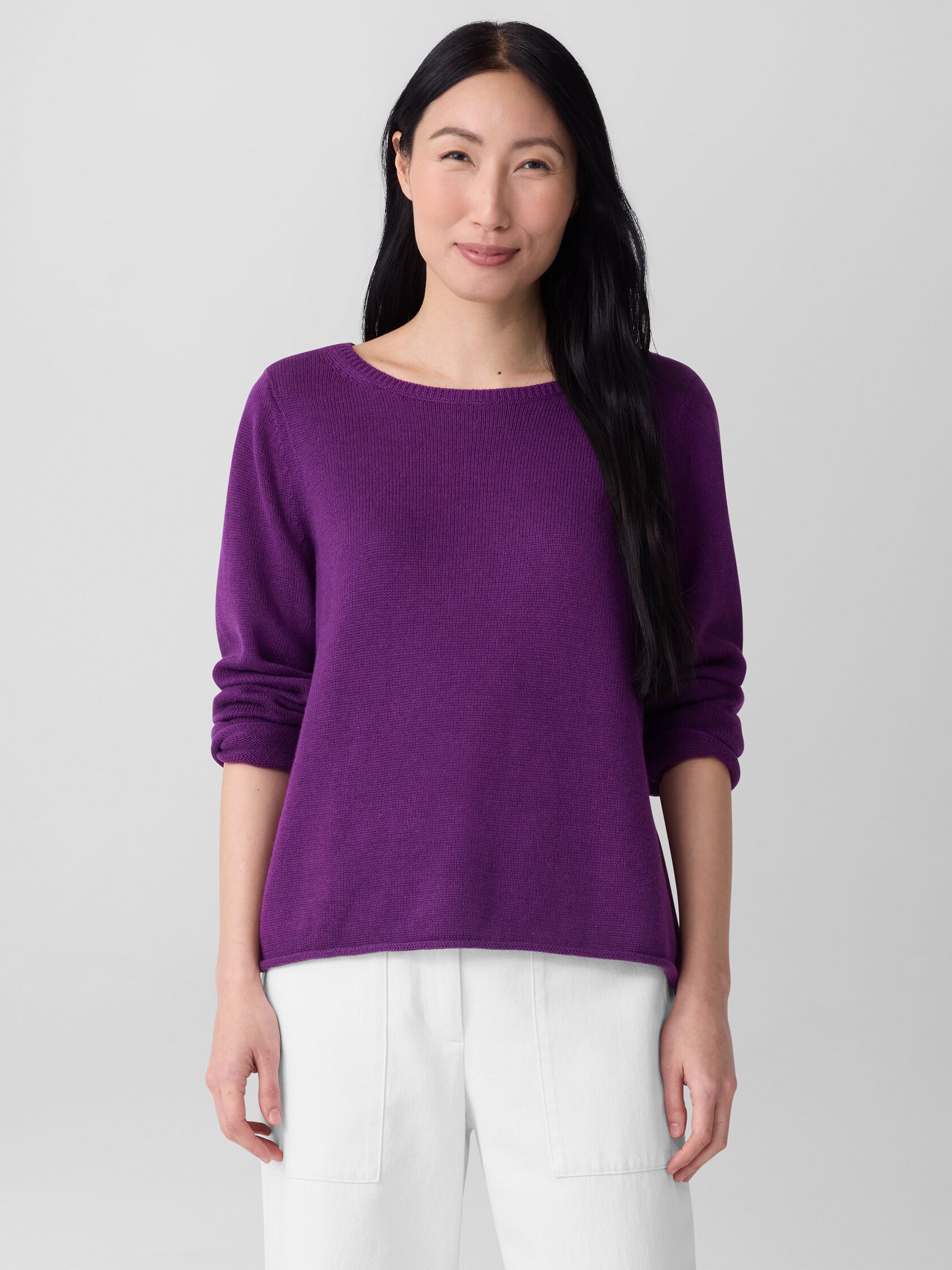 Peruvian Cotton Blend Bateau Neck Top