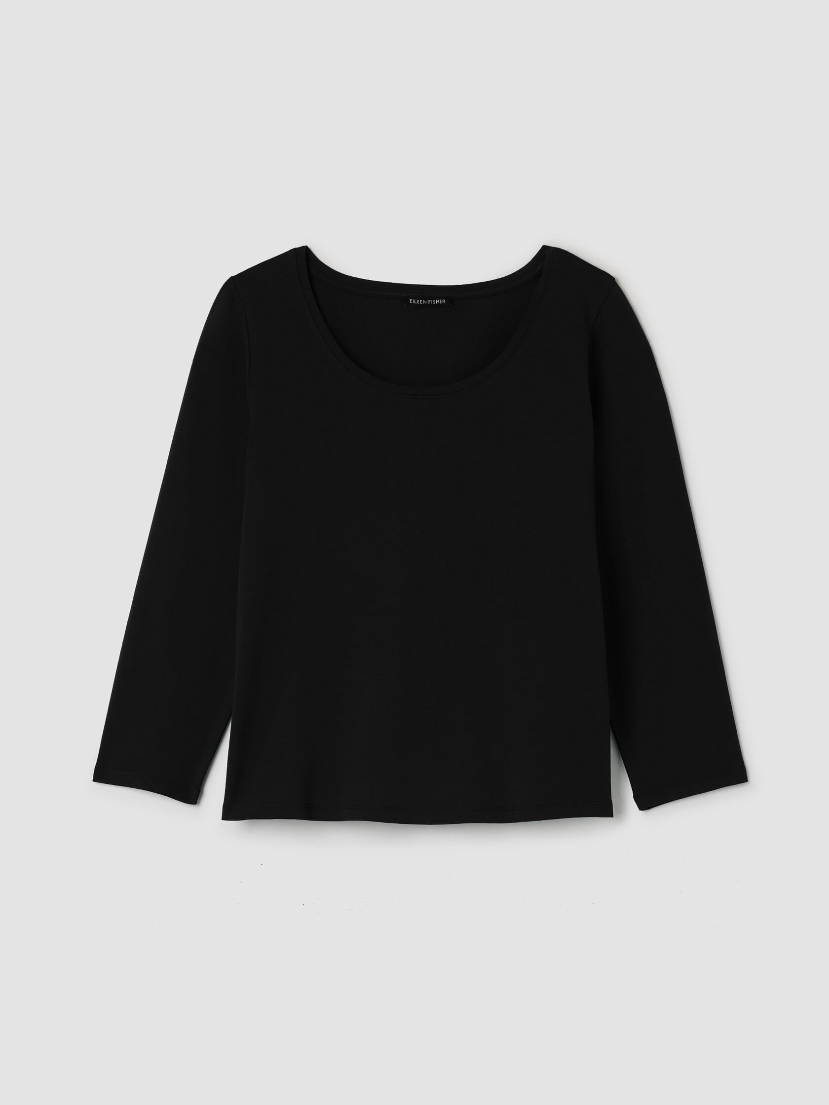 Stretch Jersey Knit Scoop Neck Top