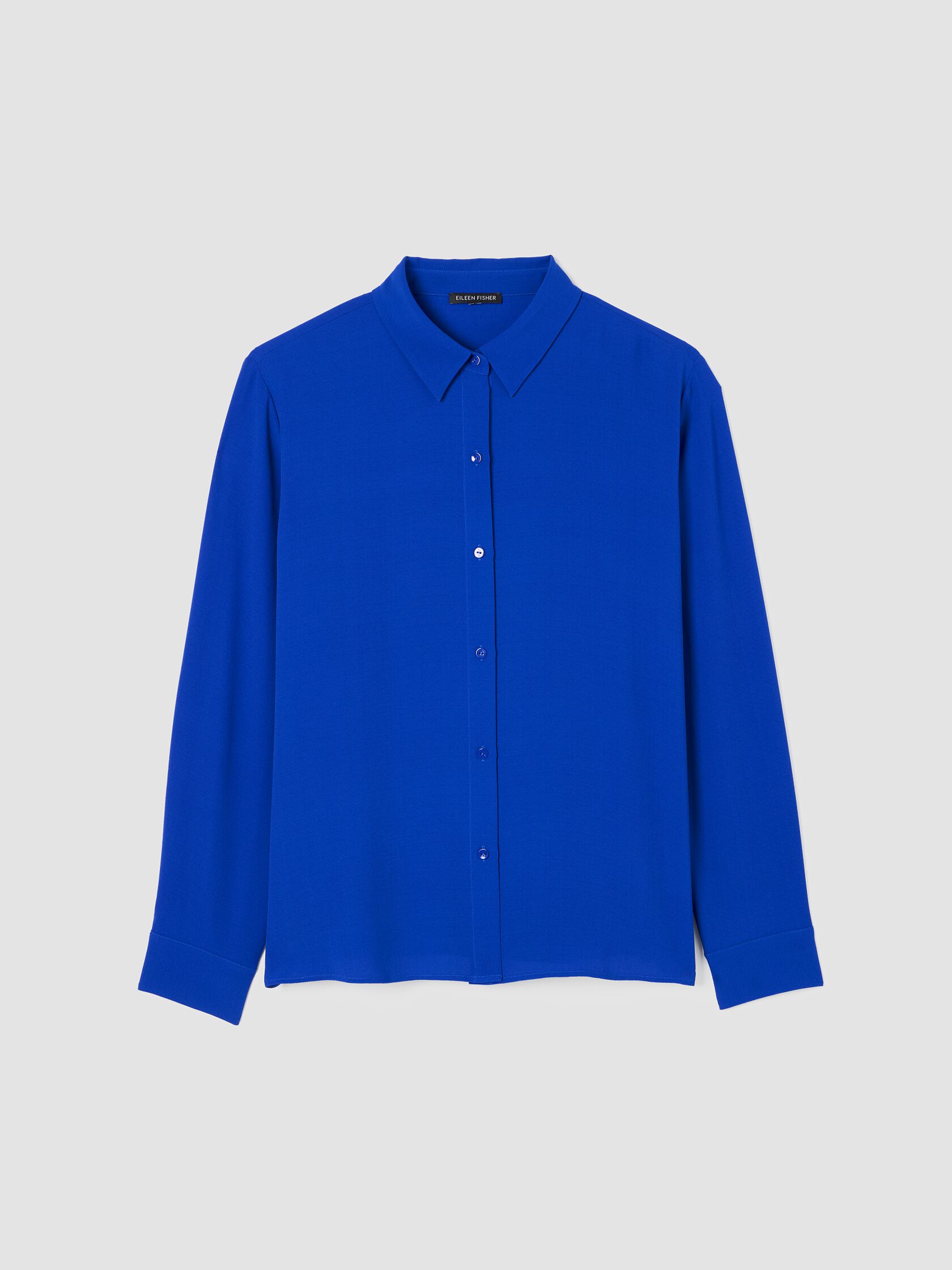 Silk Georgette Crepe Classic Collar Shirt