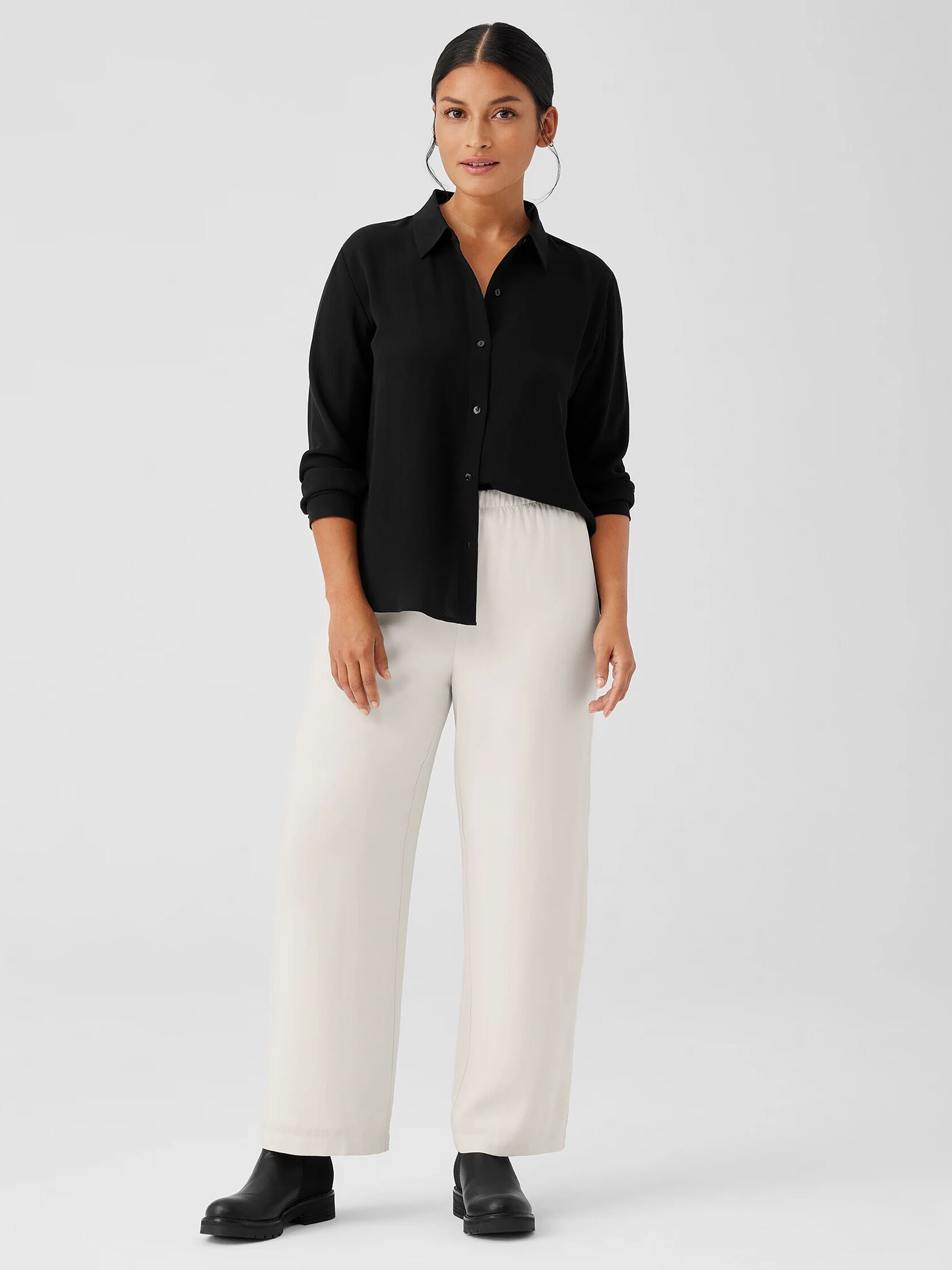 Silk Georgette Crepe Straight Pant