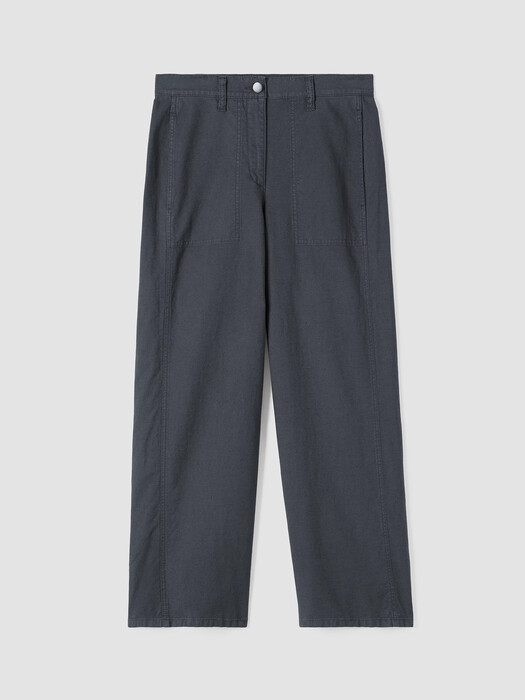 Cotton Hemp Stretch Wide-Leg Pant